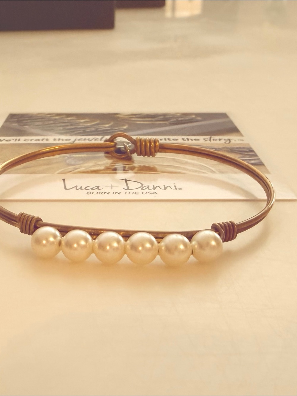 Luca + Danni Gold Pearl Bar Bracelet
